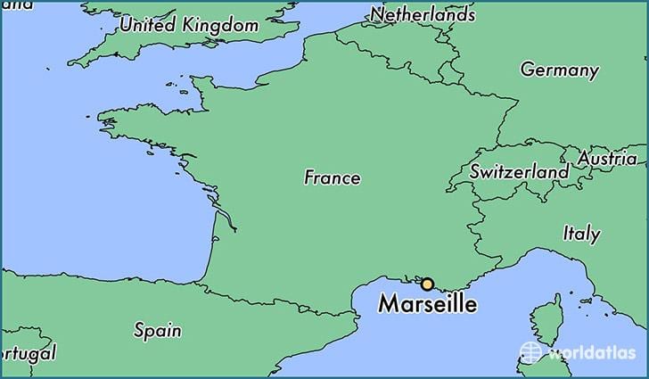 mostra de Marsella a frança mapa