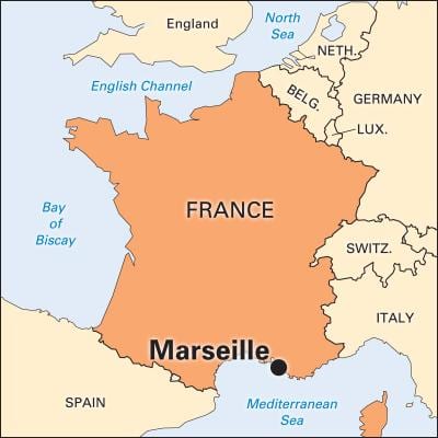 on és el de Marsella a frança mapa