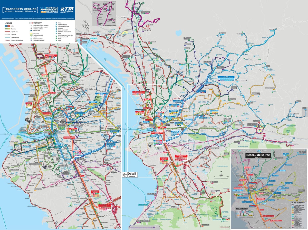 Marsella autobús mapa de rutes