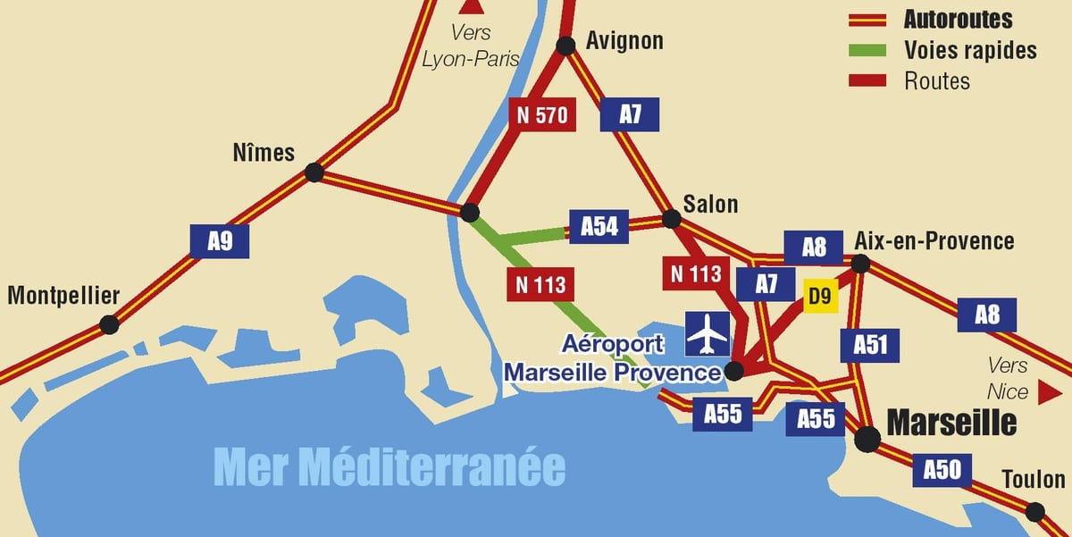 mapa de Marsella carretera