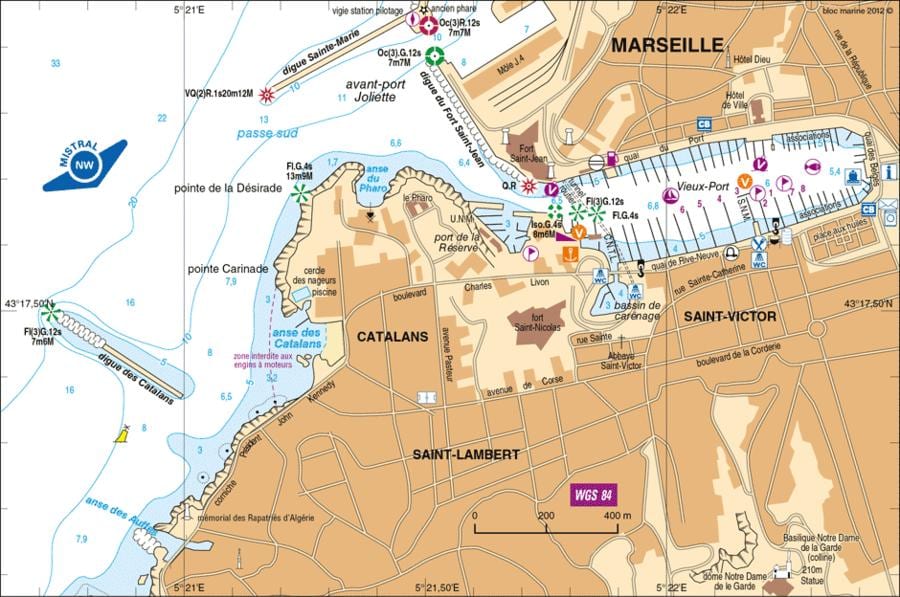 mapa de Marsella terminal de creuers