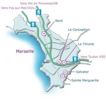 mapa de Marsella hospital