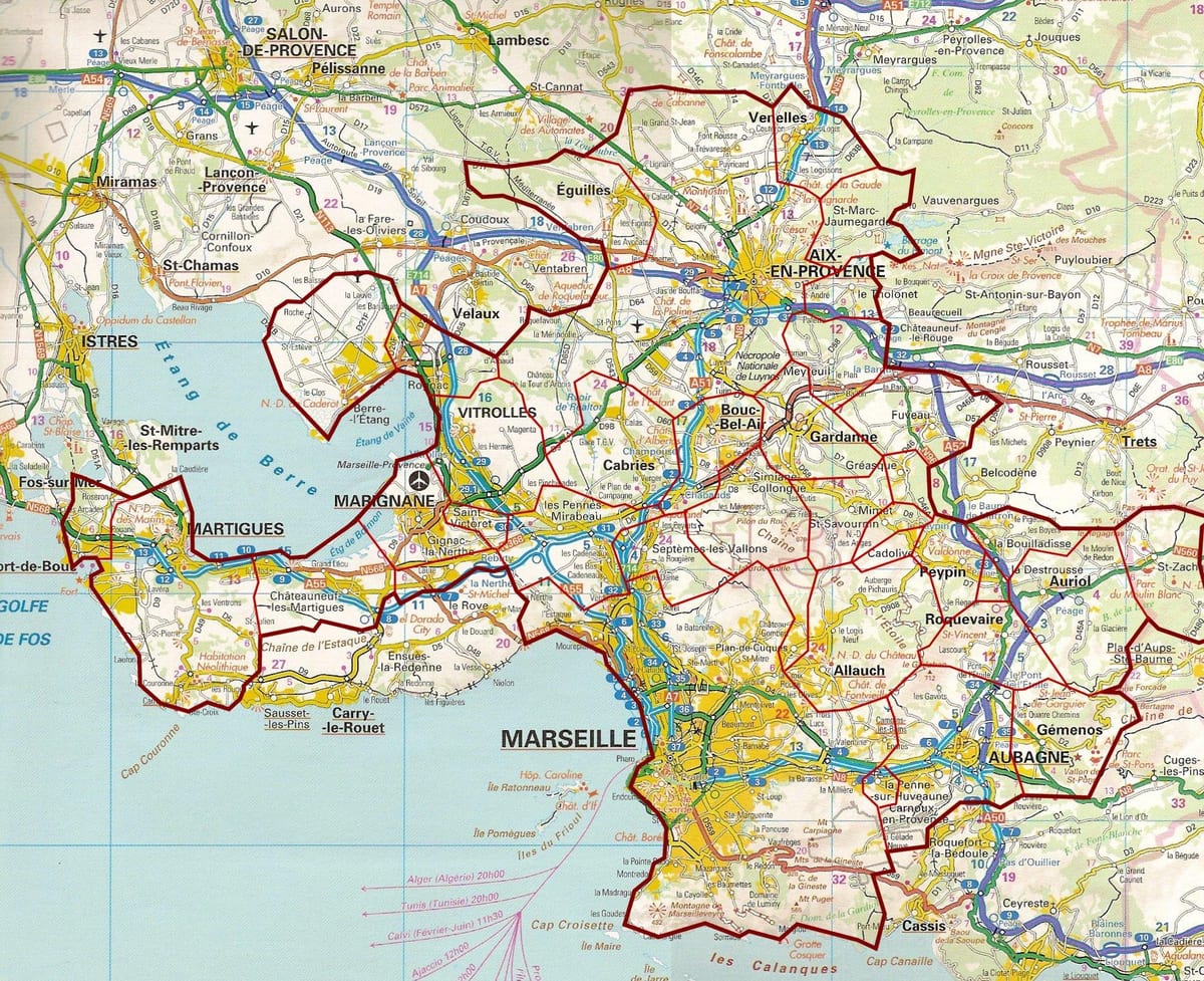 mapa de Marsella carretera