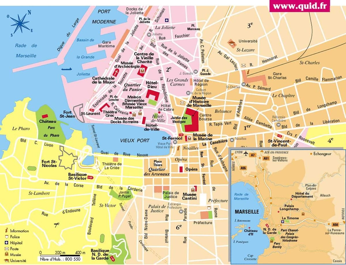 Marsella, frança mapa de la ciutat