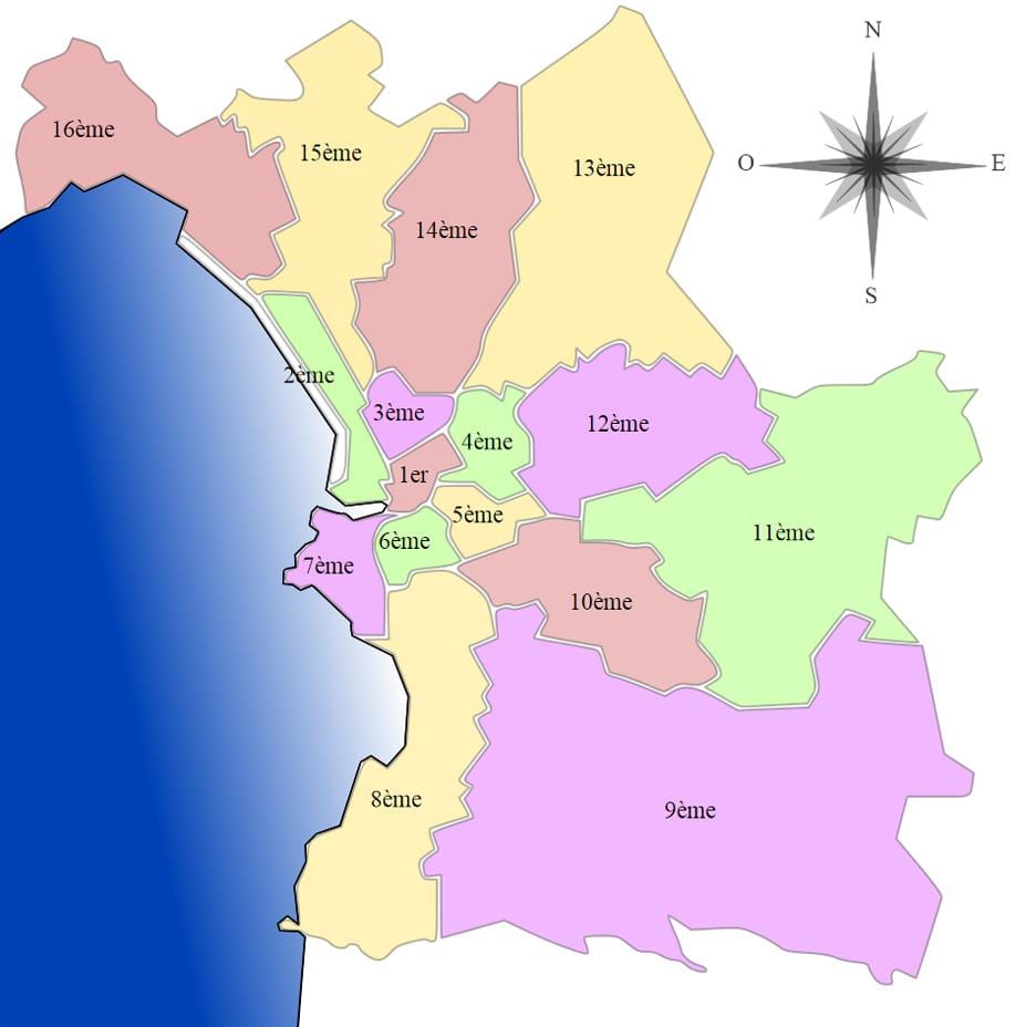 mapa del centre de Marsella