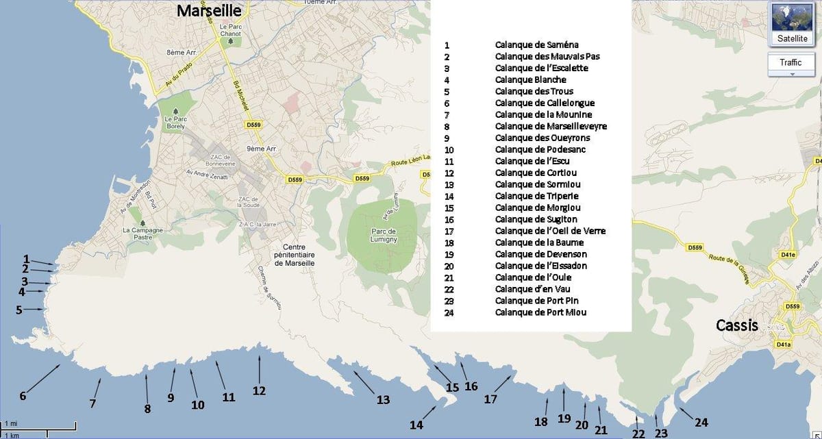 mapa de Marsella parc